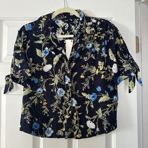Zara Floral Short Sleeve Women's Top